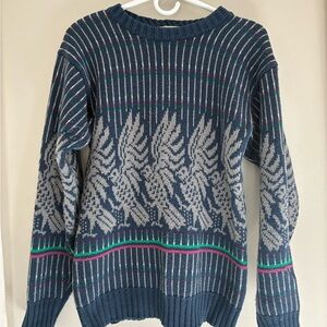 VINTAGE Wrangler Blue and Gray Knit crewneck